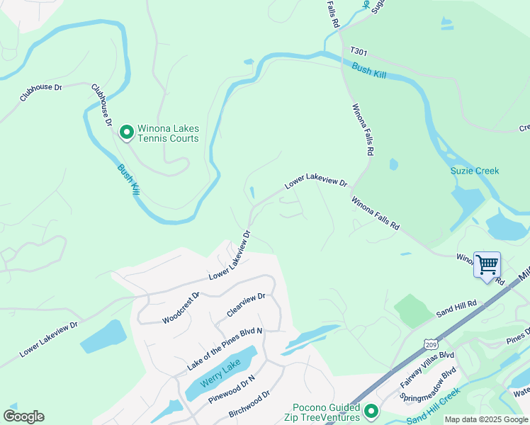 map of restaurants, bars, coffee shops, grocery stores, and more near 508 Lower Lakeview Drive in East Stroudsburg