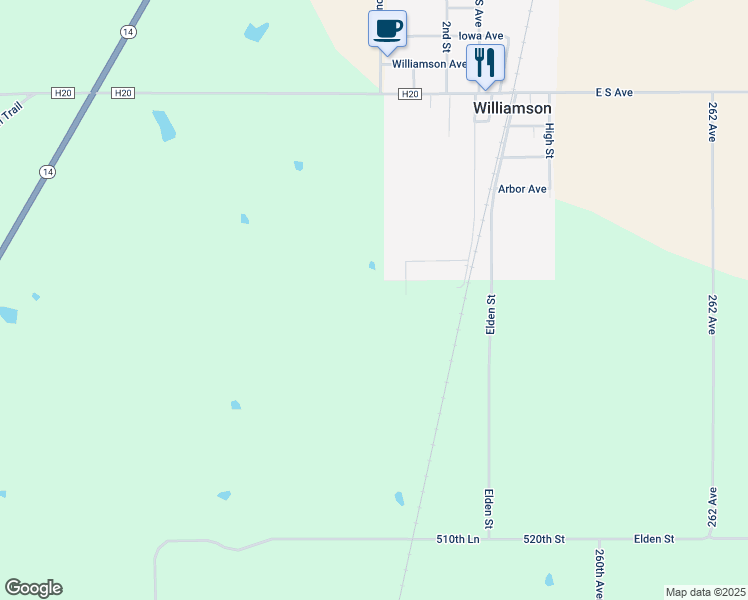 map of restaurants, bars, coffee shops, grocery stores, and more near in Williamson