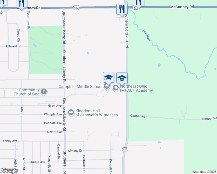 map of restaurants, bars, coffee shops, grocery stores, and more near 2002 community Circle in Campbell