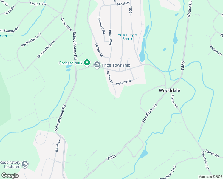 map of restaurants, bars, coffee shops, grocery stores, and more near 4301 Indian Dr in East Stroudsburg