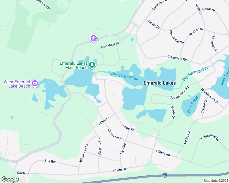 map of restaurants, bars, coffee shops, grocery stores, and more near 1213 Coyote Court in Long Pond