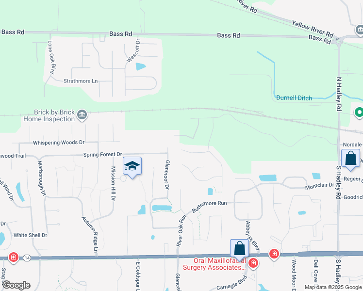 map of restaurants, bars, coffee shops, grocery stores, and more near 8232 Sunny Hill Cove in Fort Wayne