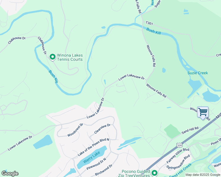map of restaurants, bars, coffee shops, grocery stores, and more near 508 Lower Lakeview Drive in East Stroudsburg