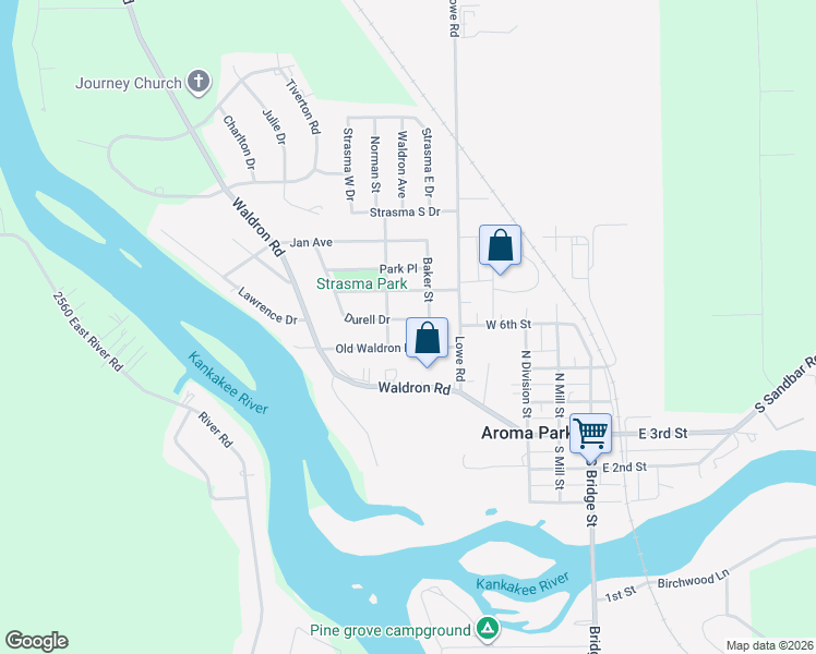 map of restaurants, bars, coffee shops, grocery stores, and more near 33 Durell Dr in Kankakee