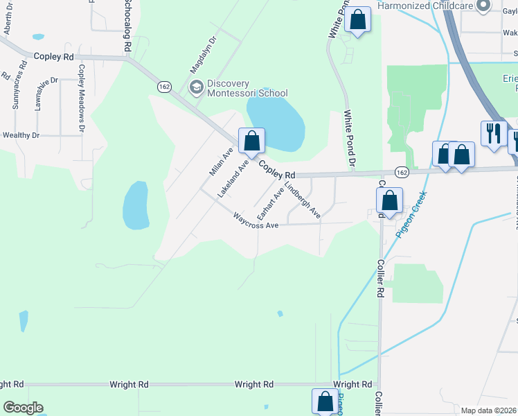 map of restaurants, bars, coffee shops, grocery stores, and more near 1400 Earhart Avenue in Akron
