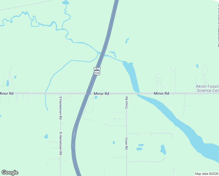map of restaurants, bars, coffee shops, grocery stores, and more near 3941 Minor Road in Akron