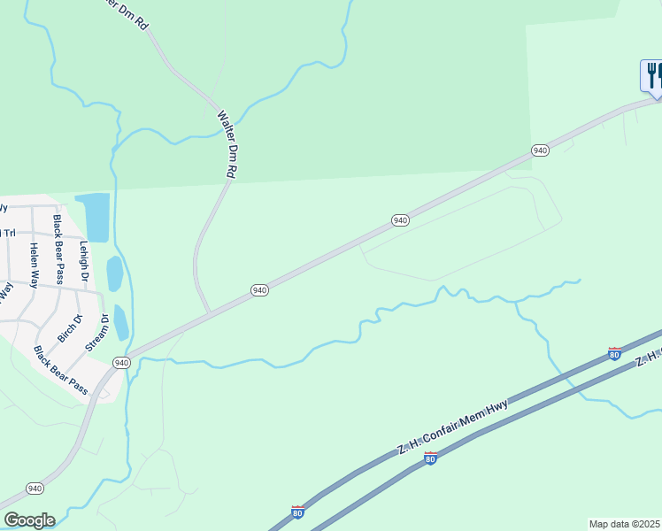map of restaurants, bars, coffee shops, grocery stores, and more near 798 Pennsylvania 940 in White Haven