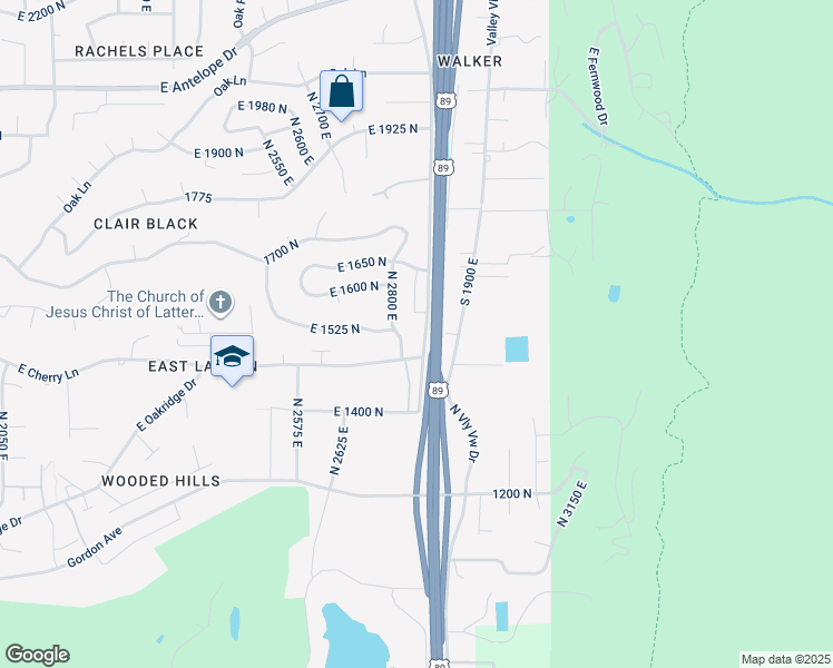 map of restaurants, bars, coffee shops, grocery stores, and more near 1511 U.S. 89 in Kaysville