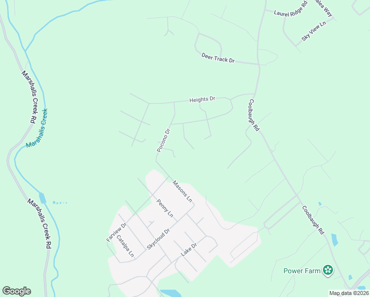 map of restaurants, bars, coffee shops, grocery stores, and more near Hucklerry Lane in East Stroudsburg