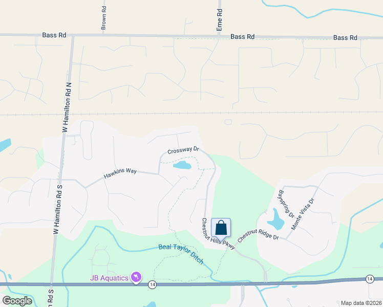 map of restaurants, bars, coffee shops, grocery stores, and more near 11921 Crossway Drive in Fort Wayne