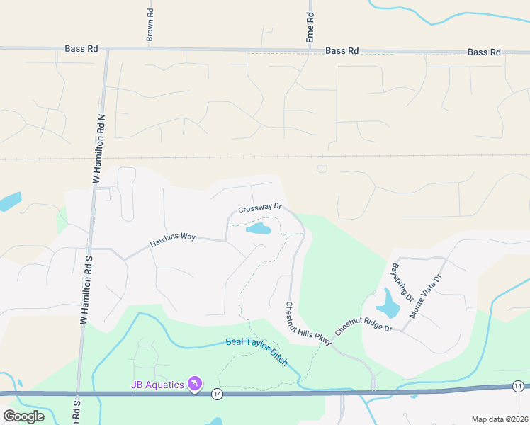 map of restaurants, bars, coffee shops, grocery stores, and more near 11921 Crossway Drive in Fort Wayne