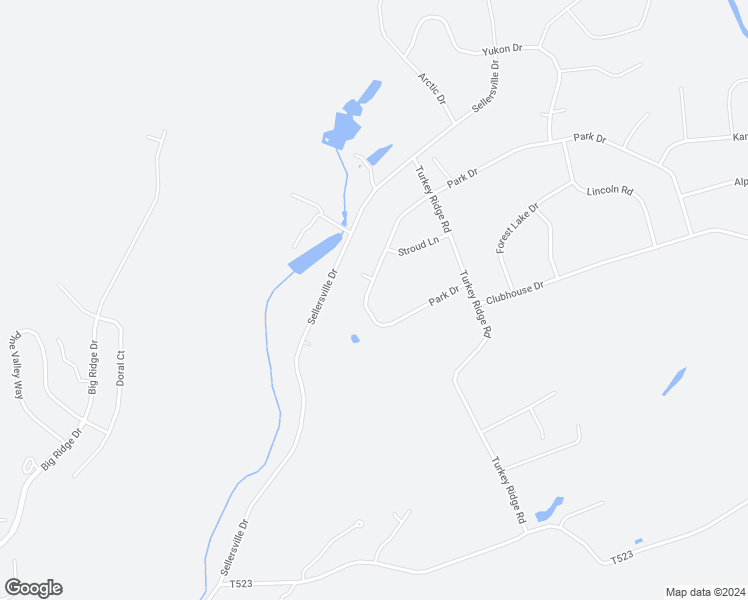 map of restaurants, bars, coffee shops, grocery stores, and more near 1323 Park Drive in East Stroudsburg