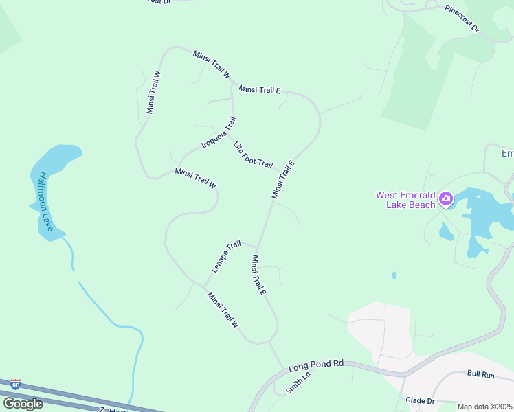 map of restaurants, bars, coffee shops, grocery stores, and more near 702 Minsi Trail East in Long Pond