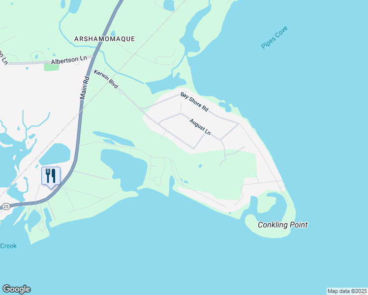 map of restaurants, bars, coffee shops, grocery stores, and more near 2890 Kerwin Boulevard in Greenport