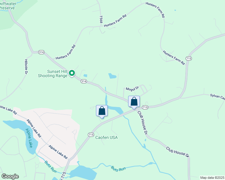 map of restaurants, bars, coffee shops, grocery stores, and more near 2345 Pennsylvania 314 in Henryville