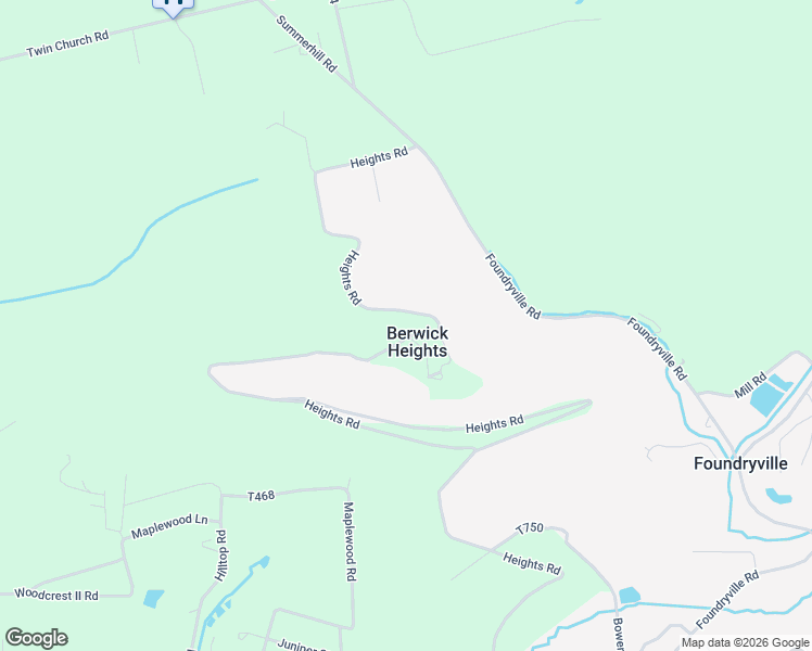 map of restaurants, bars, coffee shops, grocery stores, and more near 2566 Heights Road in Berwick