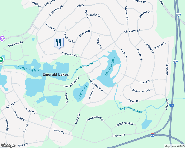 map of restaurants, bars, coffee shops, grocery stores, and more near 232 Beaver Dam Road in Long Pond