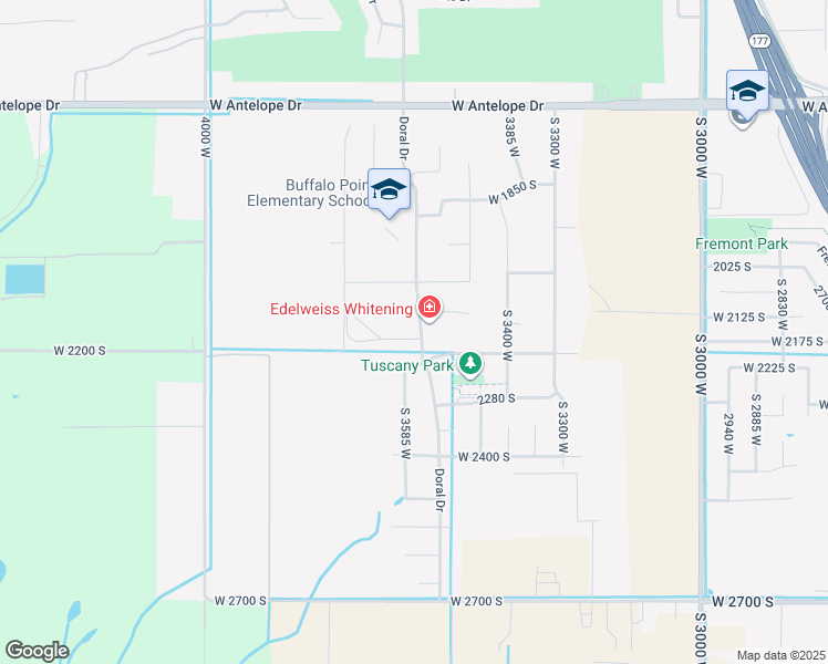 map of restaurants, bars, coffee shops, grocery stores, and more near 3704 West 2170 South in Syracuse