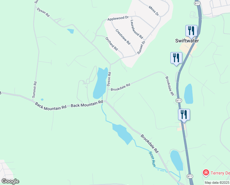 map of restaurants, bars, coffee shops, grocery stores, and more near 2497 Brookdale Road in Monroe County