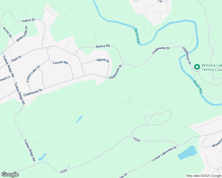 map of restaurants, bars, coffee shops, grocery stores, and more near Alpine Drive in Monroe County