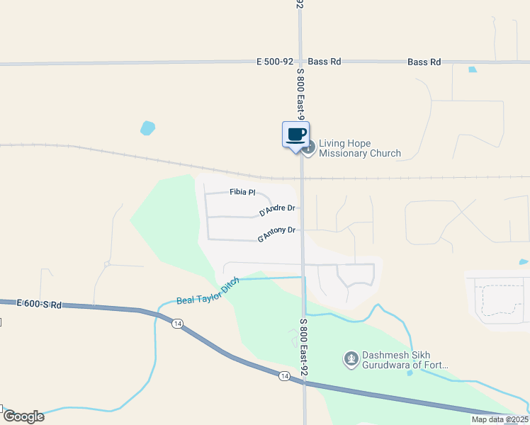 map of restaurants, bars, coffee shops, grocery stores, and more near 7792 Fibia PL-92 in Fort Wayne