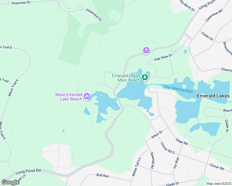 map of restaurants, bars, coffee shops, grocery stores, and more near 2512 Long Pond Road in Long Pond