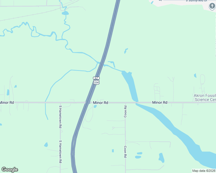 map of restaurants, bars, coffee shops, grocery stores, and more near 3941 Minor Road in Akron