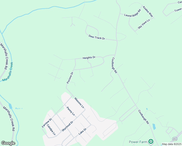 map of restaurants, bars, coffee shops, grocery stores, and more near 3206 Tulip Lane in East Stroudsburg