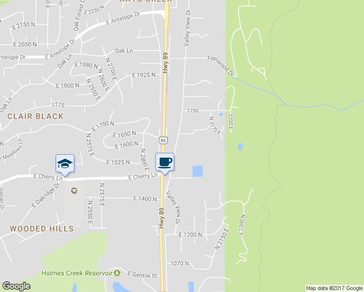 map of restaurants, bars, coffee shops, grocery stores, and more near 1608 Valley View Drive in Layton