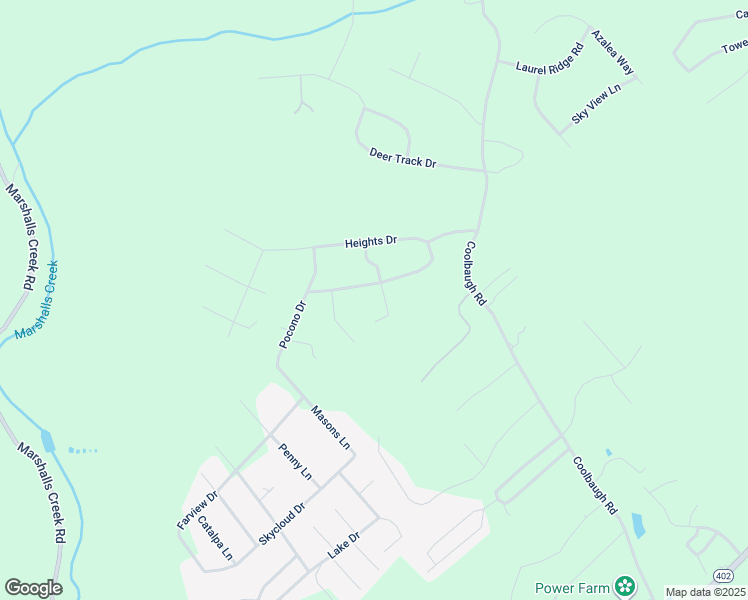 map of restaurants, bars, coffee shops, grocery stores, and more near 3206 Tulip Lane in East Stroudsburg