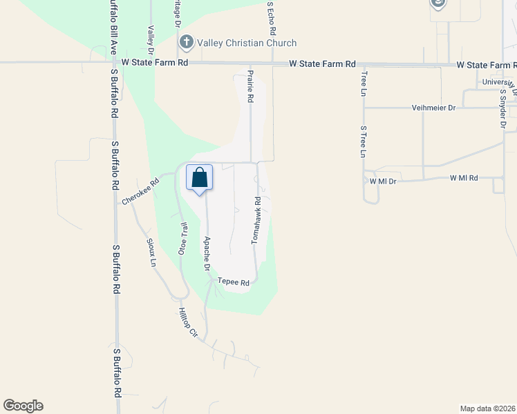 map of restaurants, bars, coffee shops, grocery stores, and more near 836 Tomahawk Road in North Platte