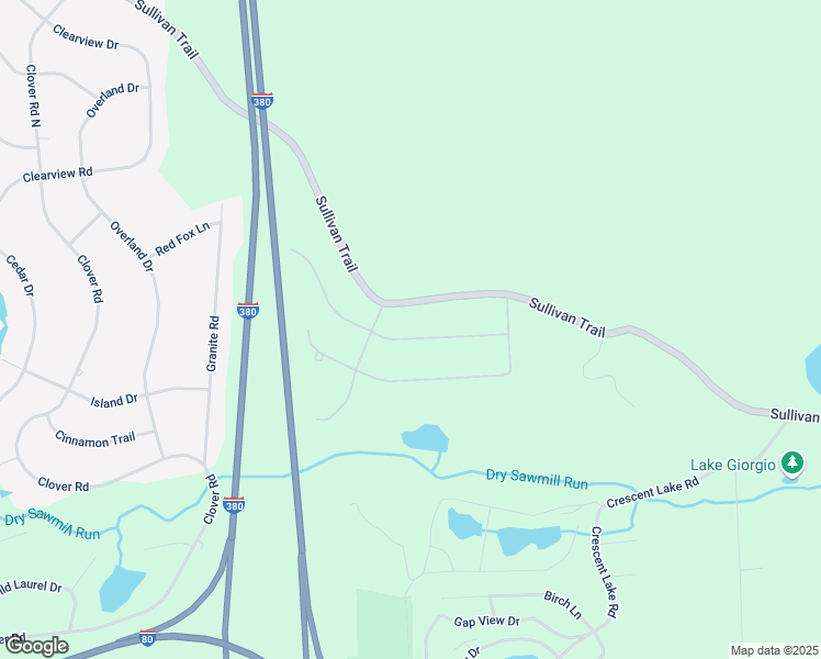 map of restaurants, bars, coffee shops, grocery stores, and more near 342 Butz Lane in Scotrun