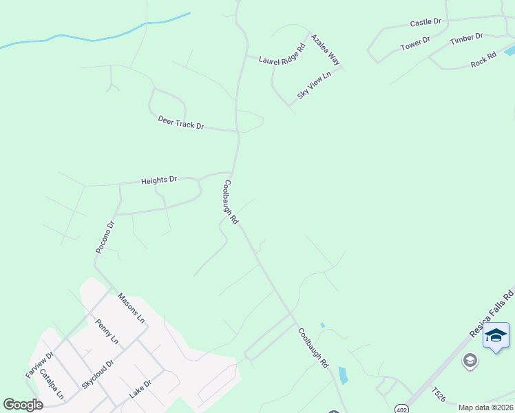 map of restaurants, bars, coffee shops, grocery stores, and more near 104 Pebble Lane in East Stroudsburg