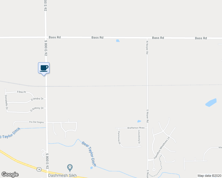 map of restaurants, bars, coffee shops, grocery stores, and more near 615 North Noyer Road in Fort Wayne
