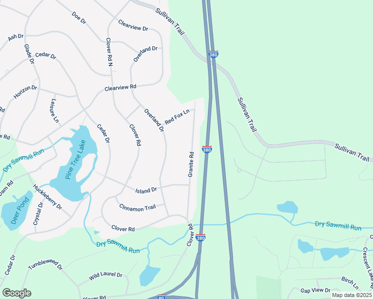 map of restaurants, bars, coffee shops, grocery stores, and more near 5547 Granite Road in Long Pond