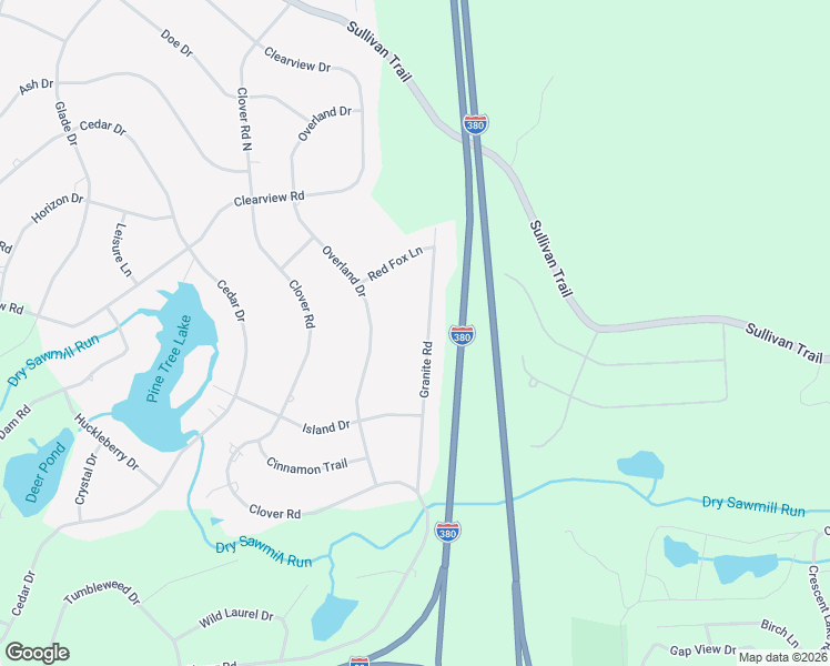 map of restaurants, bars, coffee shops, grocery stores, and more near 5547 Granite Road in Long Pond
