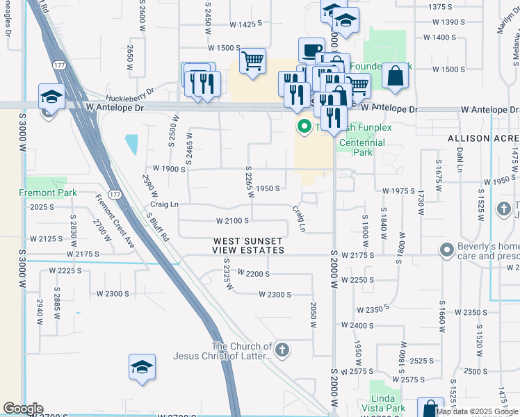 map of restaurants, bars, coffee shops, grocery stores, and more near 2237 Craig Lane in Syracuse