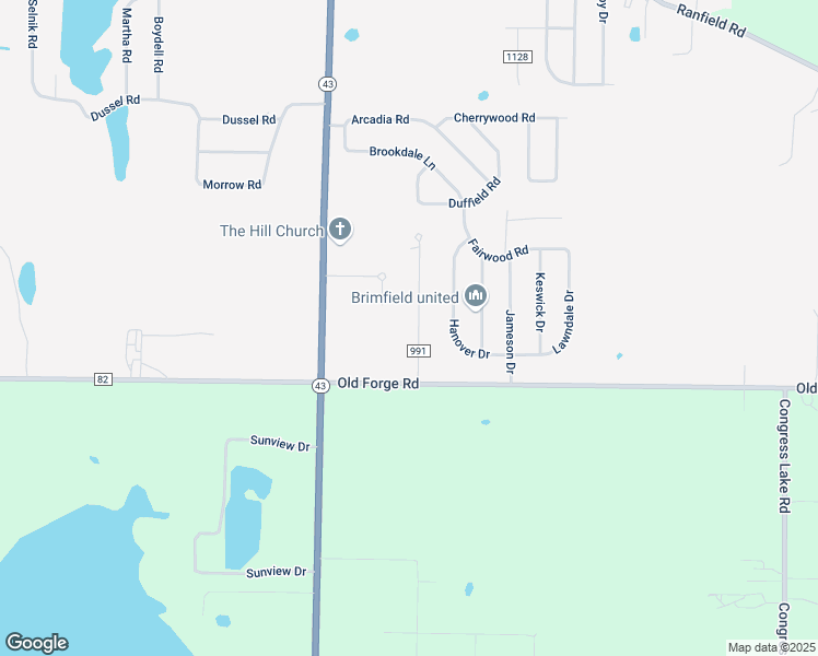map of restaurants, bars, coffee shops, grocery stores, and more near 3503 Gary Drive in Mogadore