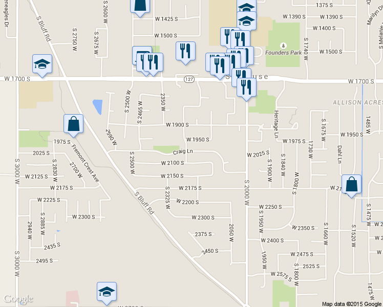 map of restaurants, bars, coffee shops, grocery stores, and more near 2237 Craig Lane in Syracuse