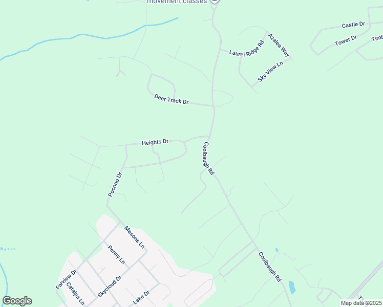 map of restaurants, bars, coffee shops, grocery stores, and more near 3135 Pocono Drive in East Stroudsburg