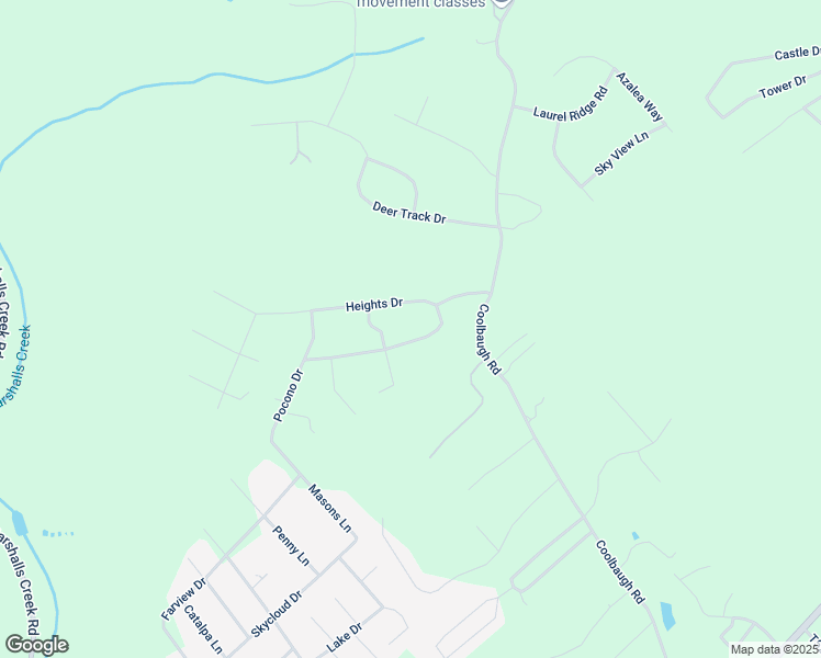 map of restaurants, bars, coffee shops, grocery stores, and more near 5 Heights Drive in Brodheadsville