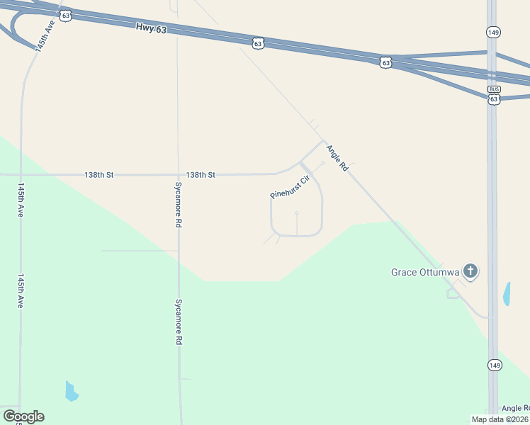 map of restaurants, bars, coffee shops, grocery stores, and more near 41 Pinehurst Circle in Ottumwa