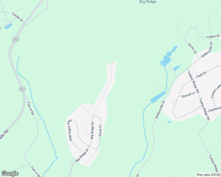 map of restaurants, bars, coffee shops, grocery stores, and more near 1202 Big Ridge Drive in East Stroudsburg