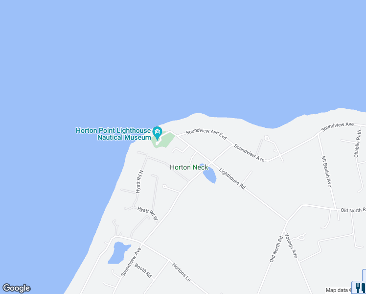 map of restaurants, bars, coffee shops, grocery stores, and more near 3225 Lighthouse Road in Southold