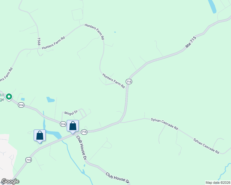 map of restaurants, bars, coffee shops, grocery stores, and more near Hunters Farm Rd in Monroe