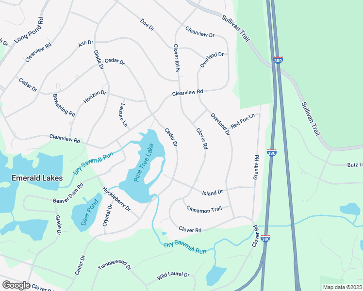 map of restaurants, bars, coffee shops, grocery stores, and more near 300 Cedar Drive in Long Pond