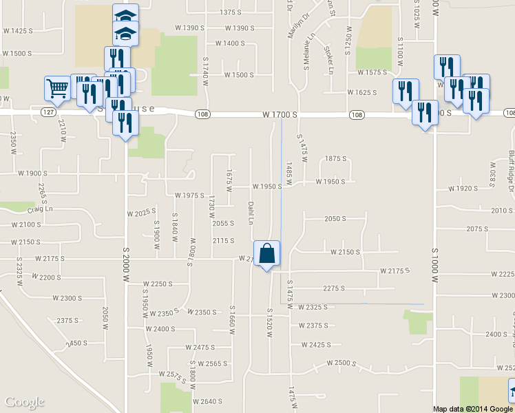 map of restaurants, bars, coffee shops, grocery stores, and more near 2013 Dahl Lane in Syracuse