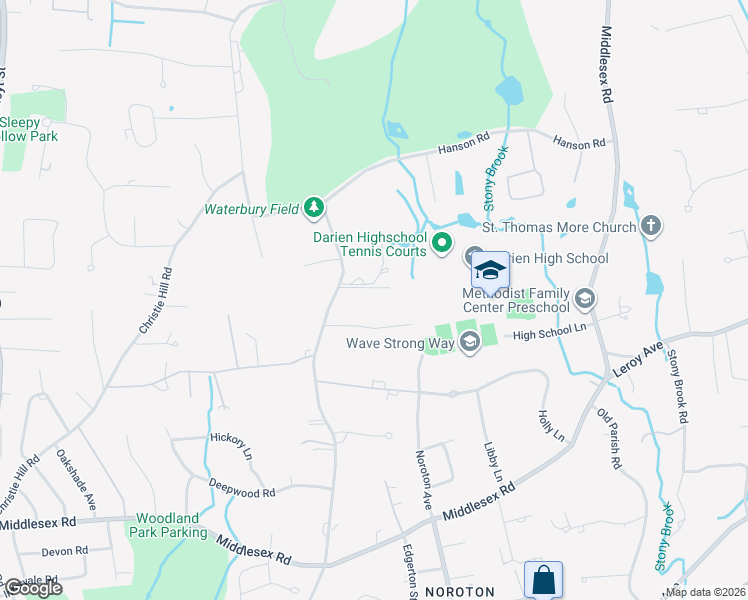map of restaurants, bars, coffee shops, grocery stores, and more near 354 Hollow Tree Ridge Road in Darien