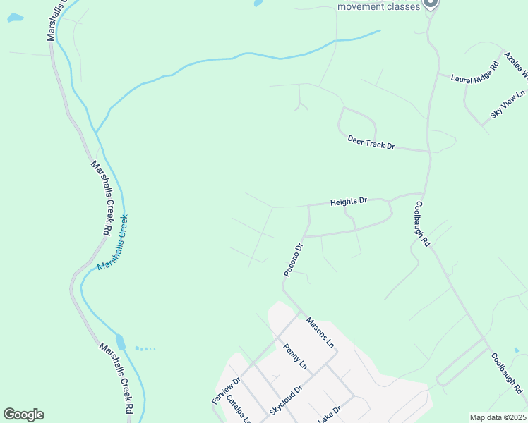 map of restaurants, bars, coffee shops, grocery stores, and more near 3280 Heights Drive in East Stroudsburg