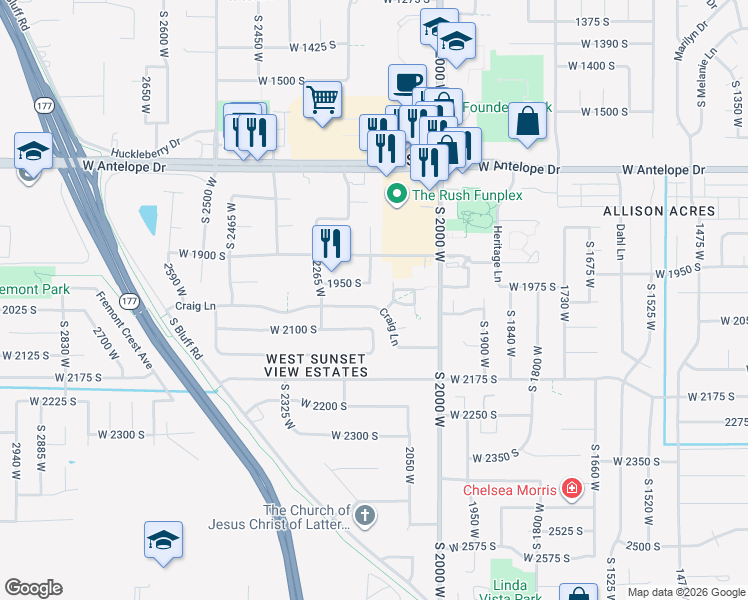 map of restaurants, bars, coffee shops, grocery stores, and more near 2138 Craig Lane in Syracuse